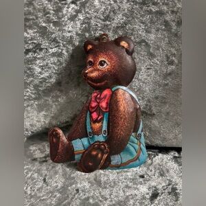 Tin teddy bear ornament